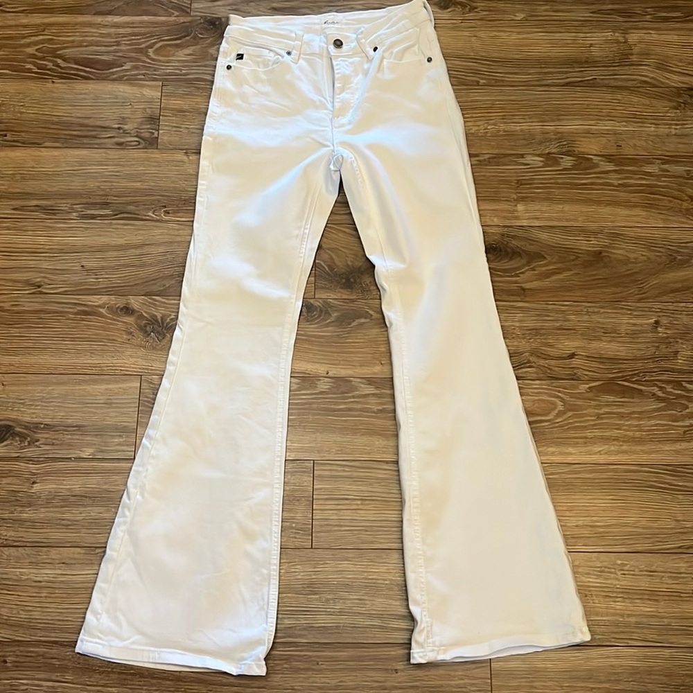 White Flare Jeans Mid Rise